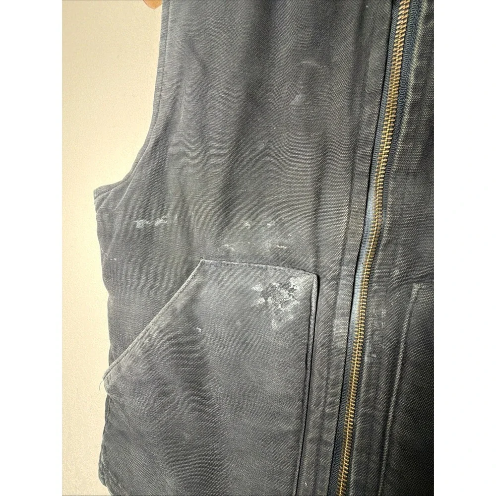 Vtg Carhartt V01 Black Duck Vest Made In USA Union 90s Arctic Quilt Lined Mens M
